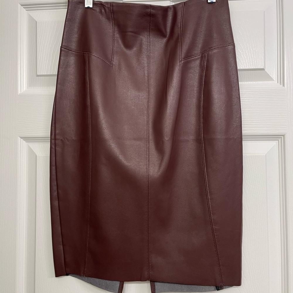 Express Wine Red / Plum color Pleather Pencil Skirt - Size 4
